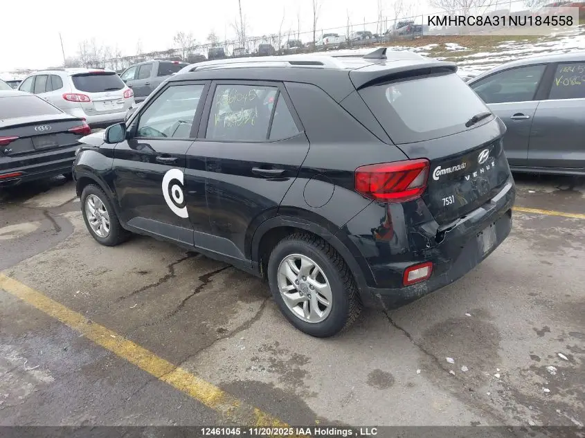 KMHRC8A31NU184558 2022 Hyundai Venue Preferred
