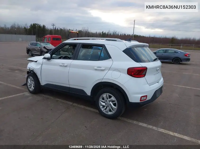 KMHRC8A36NU152303 2022 Hyundai Venue Preferred