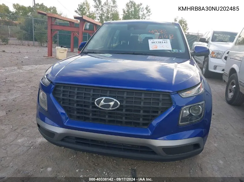 KMHRB8A30NU202485 2022 Hyundai Venue Se