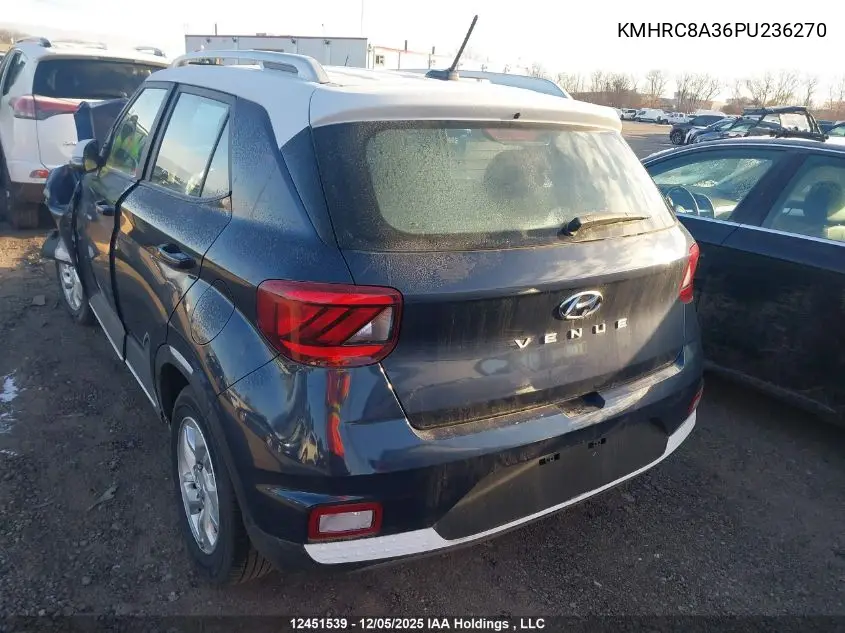 KMHRC8A36PU236270 2023 Hyundai Venue Sel/Limited
