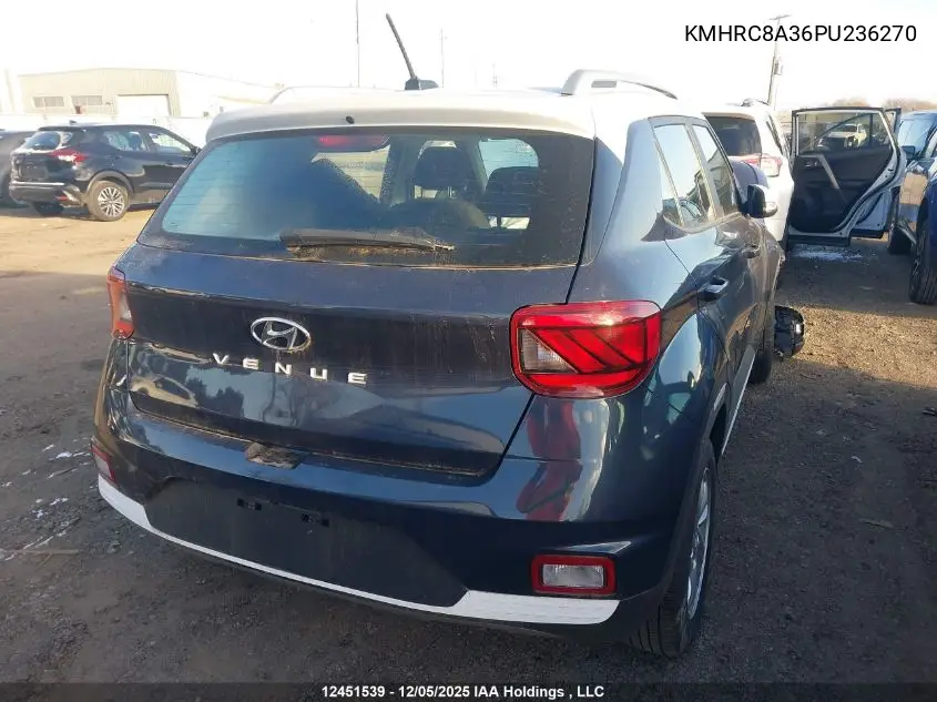 KMHRC8A36PU236270 2023 Hyundai Venue Sel/Limited