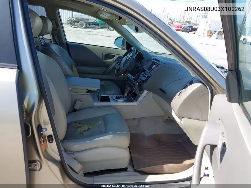 2003 Infiniti Fx35 VIN: JNRAS08U03X100262 Lot: 45114042