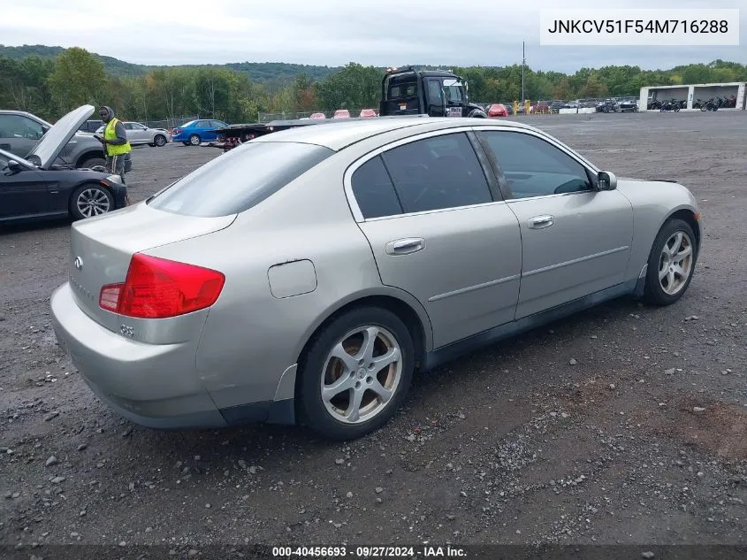 2004 Infiniti G35X VIN: JNKCV51F54M716288 Lot: 40456693