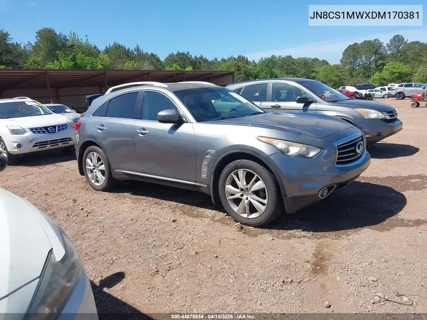 2013 Infiniti Fx37 VIN: JN8CS1MWXDM170381 Lot: 44876934