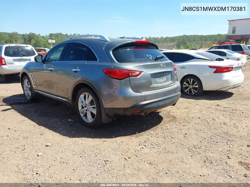2013 Infiniti Fx37 VIN: JN8CS1MWXDM170381 Lot: 44876934