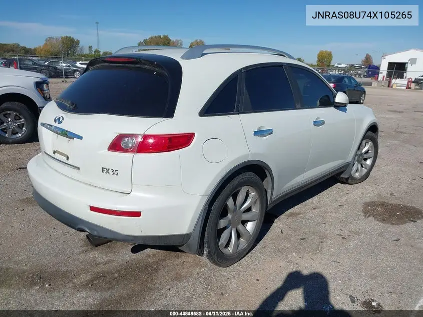 JNRAS08U74X105265 2004 Infiniti Fx35