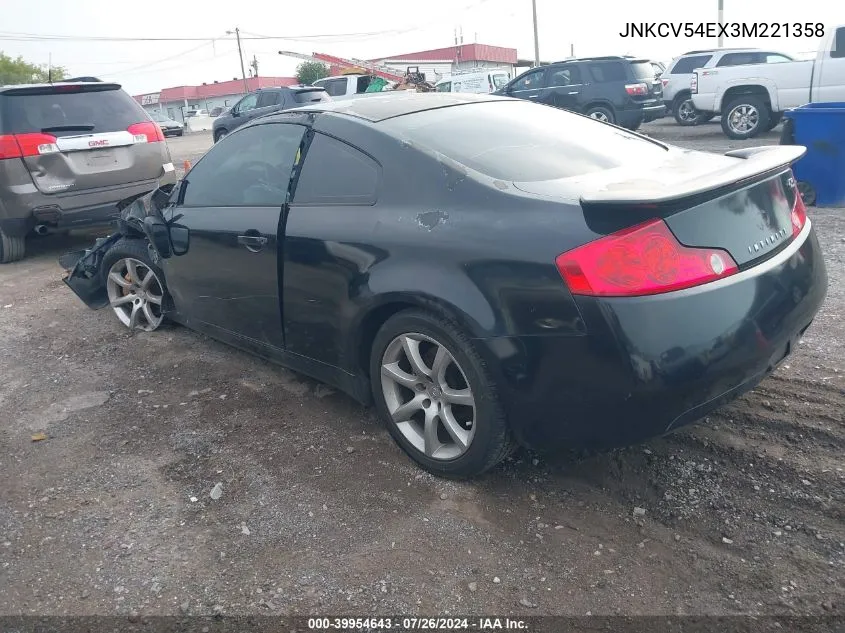 2003 Infiniti G35 VIN: JNKCV54EX3M221358 Lot: 39954643