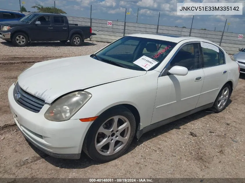 JNKCV51E33M335142 2003 Infiniti G35 Luxury Leather