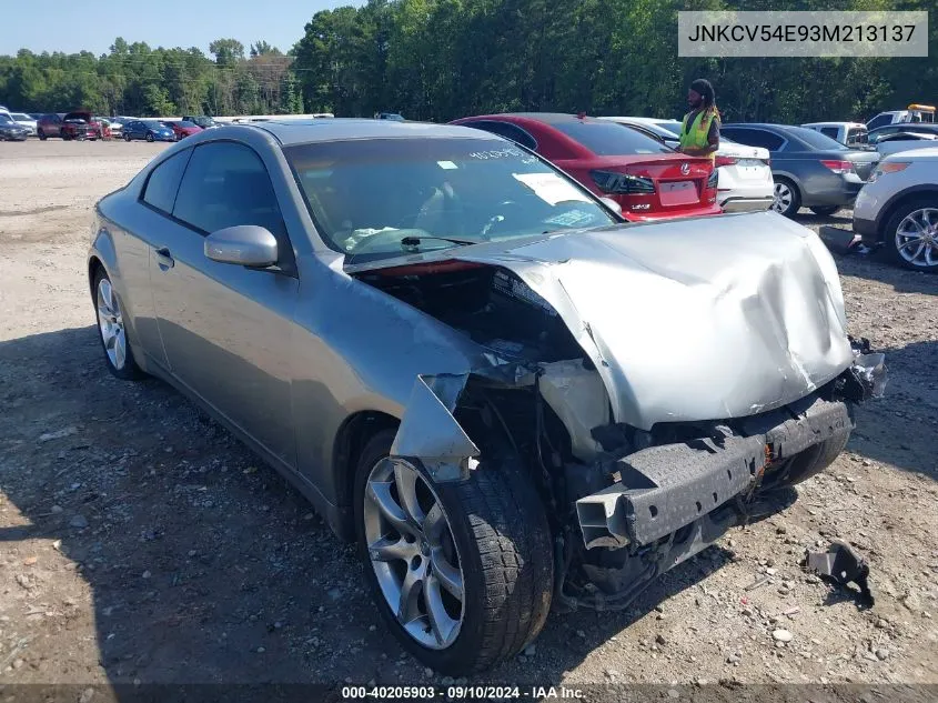 2003 Infiniti G35 Base W/Leather VIN: JNKCV54E93M213137 Lot: 40205903