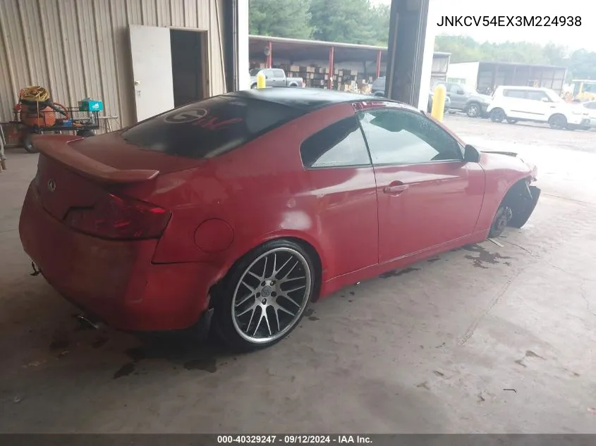 JNKCV54EX3M224938 2003 Infiniti G35 Base W/6 Speed Manual