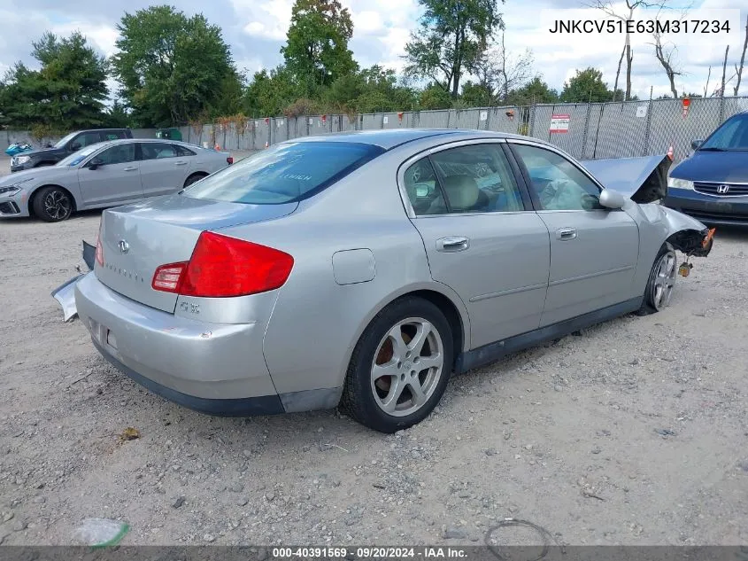 2003 Infiniti G35 Luxury Leather VIN: JNKCV51E63M317234 Lot: 40391569