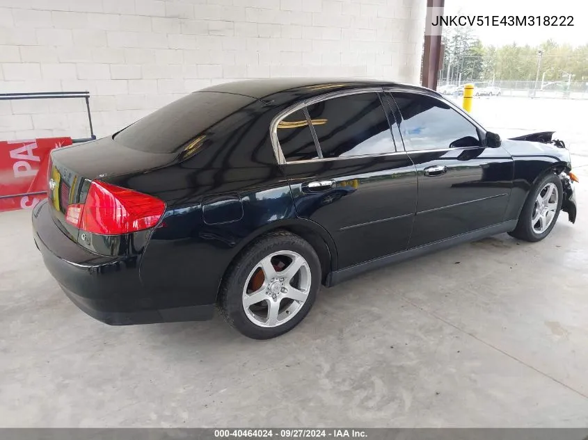 JNKCV51E43M318222 2003 Infiniti G35 Base W/6 Speed Manual