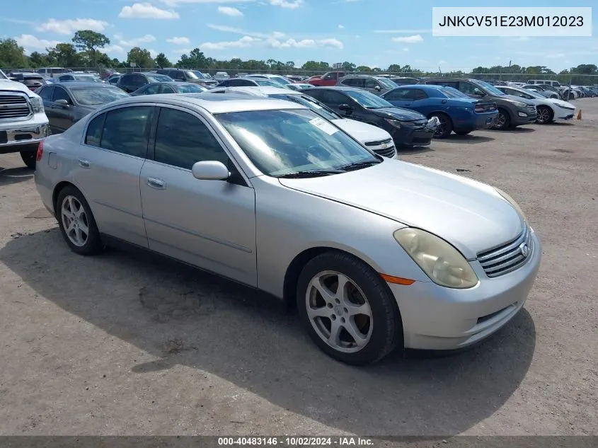 2003 Infiniti G35 VIN: JNKCV51E23M012023 Lot: 40483146