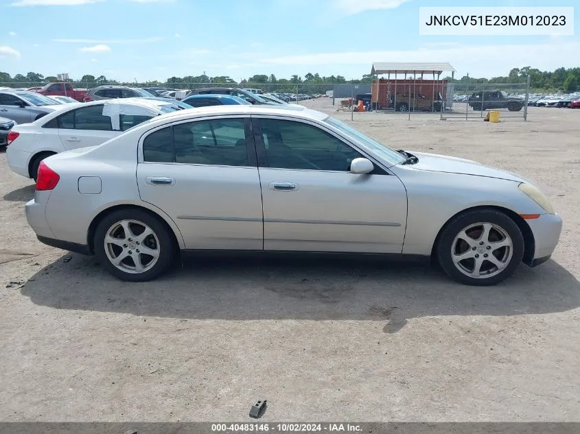 2003 Infiniti G35 VIN: JNKCV51E23M012023 Lot: 40483146