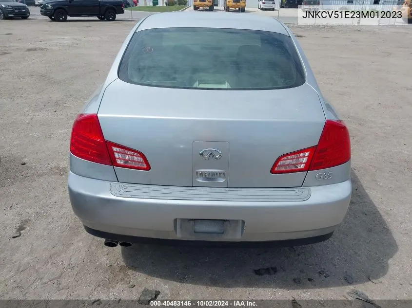 2003 Infiniti G35 VIN: JNKCV51E23M012023 Lot: 40483146