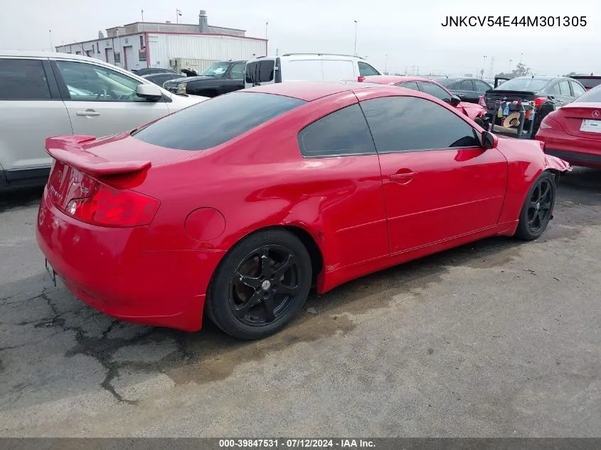 2004 Infiniti G35 VIN: JNKCV54E44M301305 Lot: 39847531