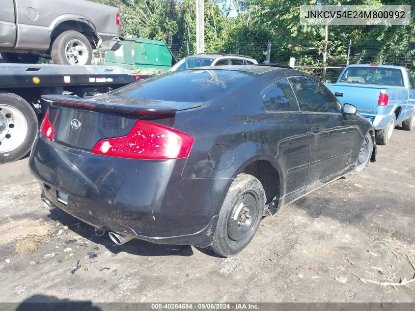 2004 Infiniti G35 VIN: JNKCV54E24M800992 Lot: 40284684