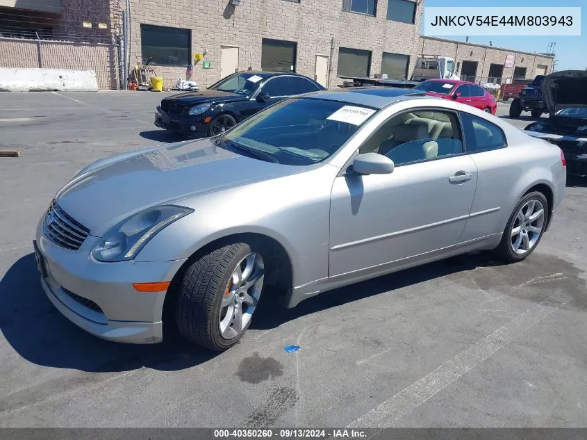 2004 Infiniti G35 VIN: JNKCV54E44M803943 Lot: 40350260