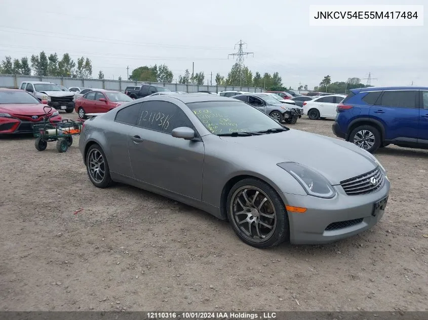 JNKCV54E55M417484 2005 Infiniti G35