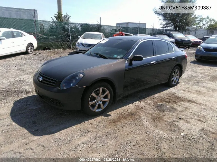 JNKCV51F85M309387 2005 Infiniti G35X