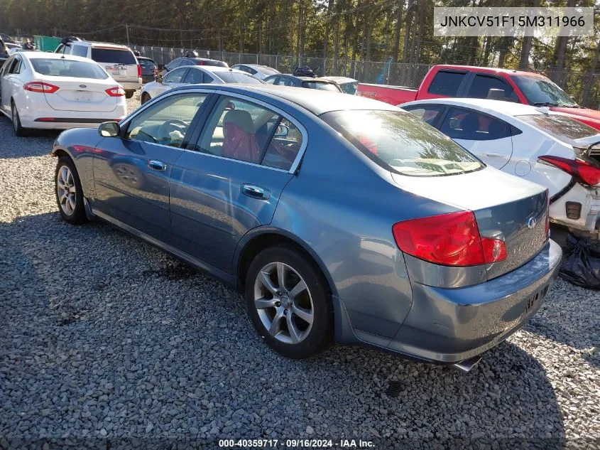 2005 Infiniti G35X VIN: JNKCV51F15M311966 Lot: 40359717