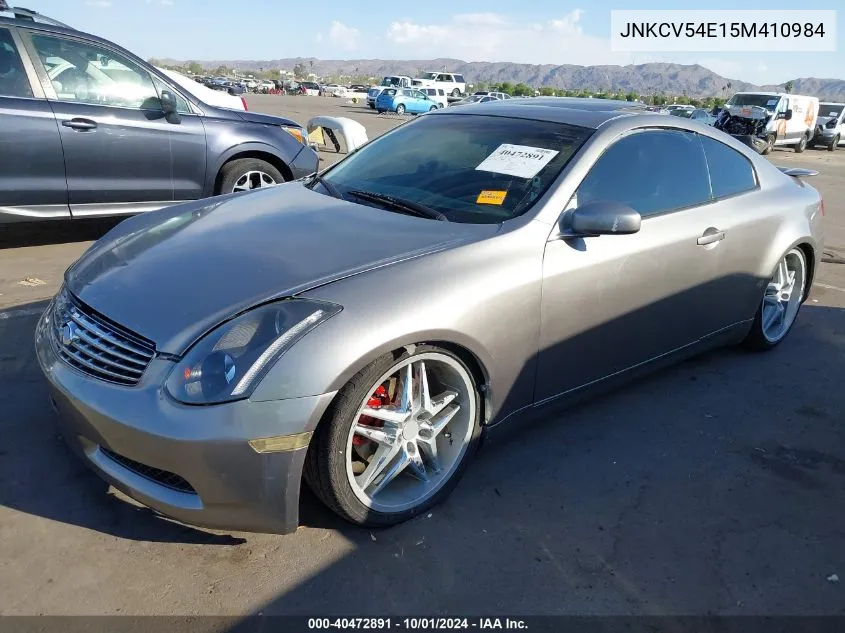 2005 Infiniti G35 VIN: JNKCV54E15M410984 Lot: 40472891