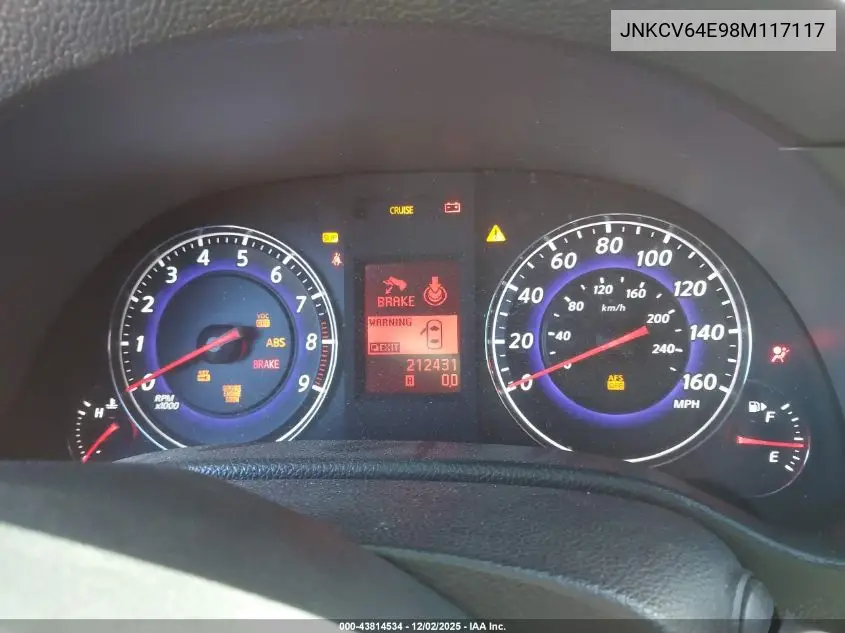 JNKCV64E98M117117 2008 Infiniti G37 Journey
