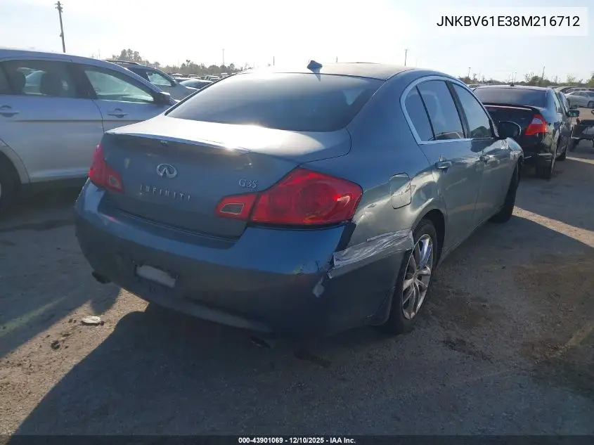 JNKBV61E38M216712 2008 Infiniti G35 Journey