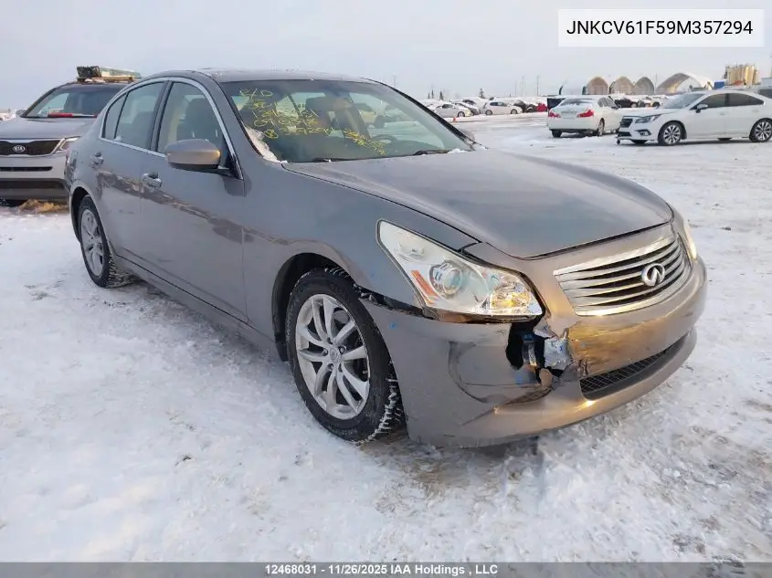 JNKCV61F59M357294 2009 Infiniti G37X