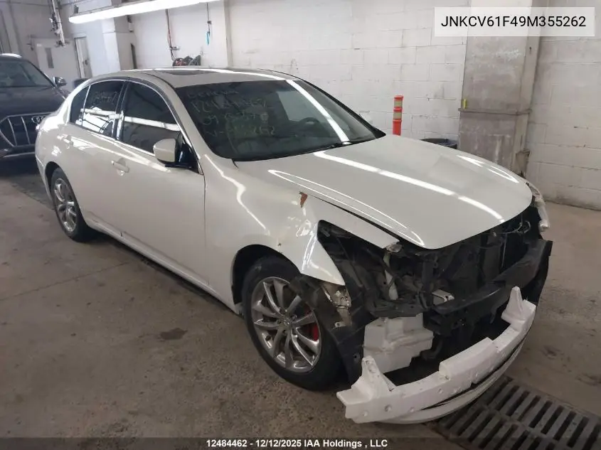 JNKCV61F49M355262 2009 Infiniti G37X