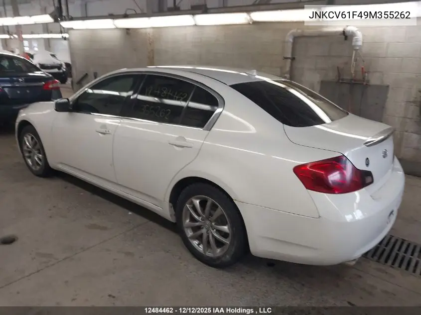 JNKCV61F49M355262 2009 Infiniti G37X