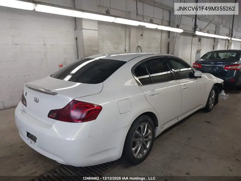 JNKCV61F49M355262 2009 Infiniti G37X