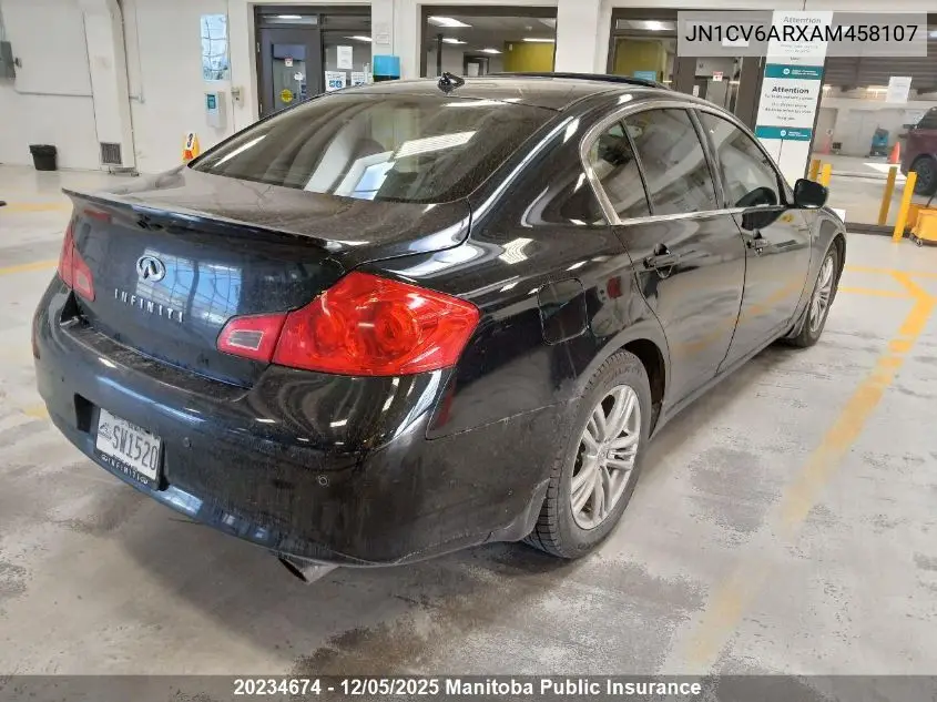 JN1CV6ARXAM458107 2010 Infiniti G37 X