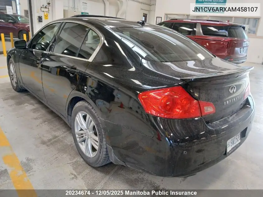 JN1CV6ARXAM458107 2010 Infiniti G37 X
