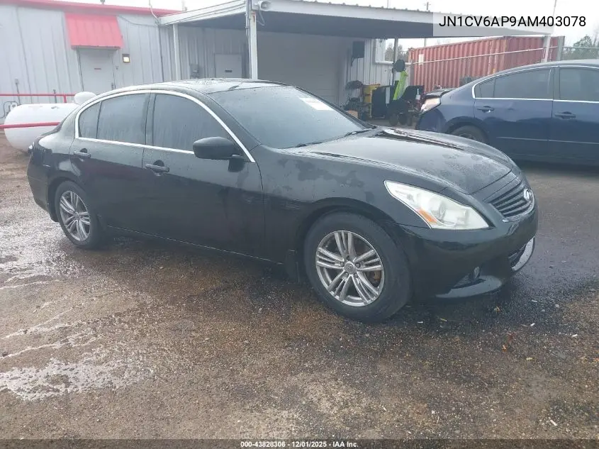 JN1CV6AP9AM403078 2010 Infiniti G37 Journey
