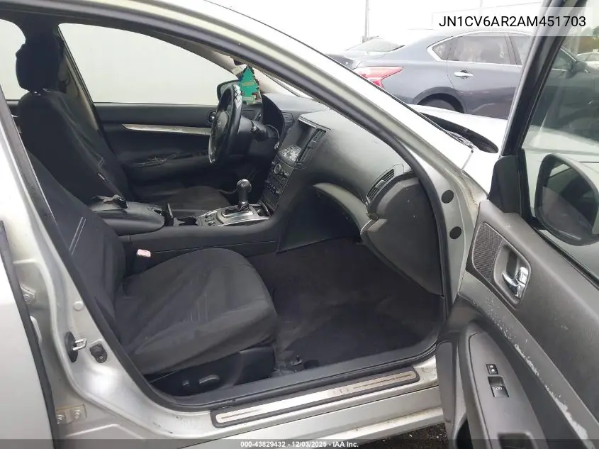 JN1CV6AR2AM451703 2010 Infiniti G37X