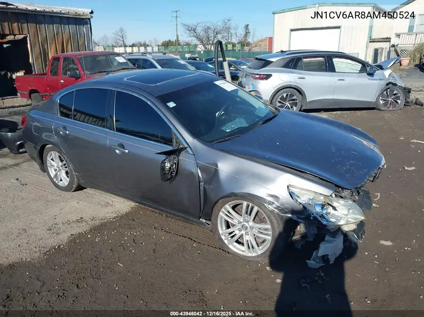 JN1CV6AR8AM450524 2010 Infiniti G37X