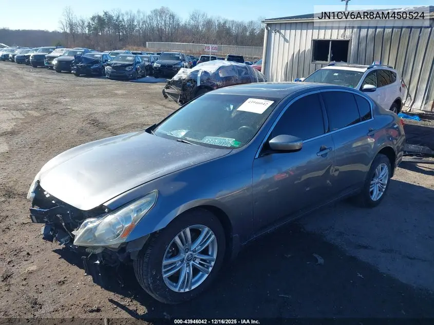 JN1CV6AR8AM450524 2010 Infiniti G37X