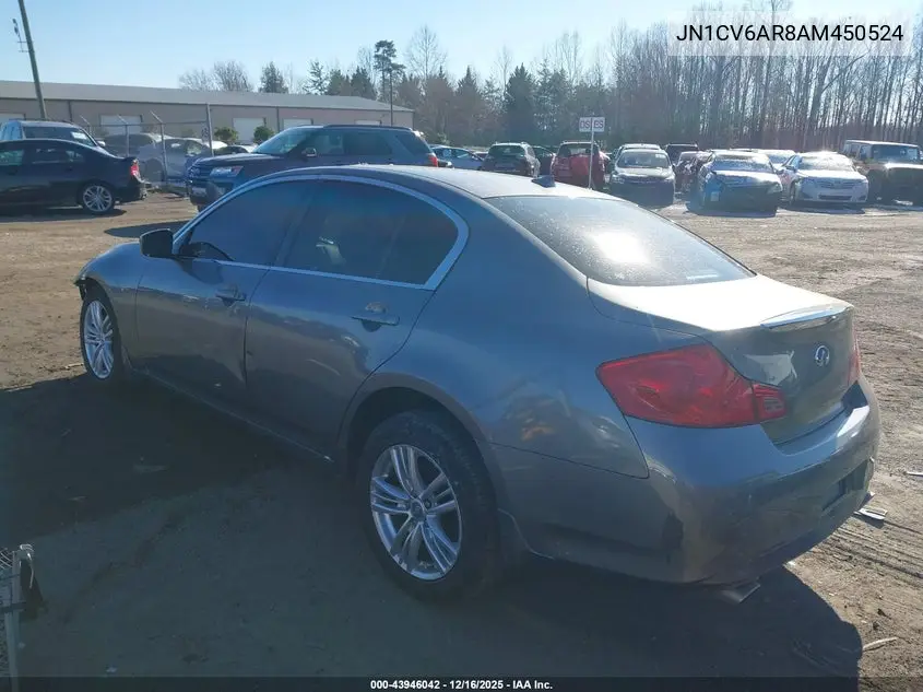 JN1CV6AR8AM450524 2010 Infiniti G37X