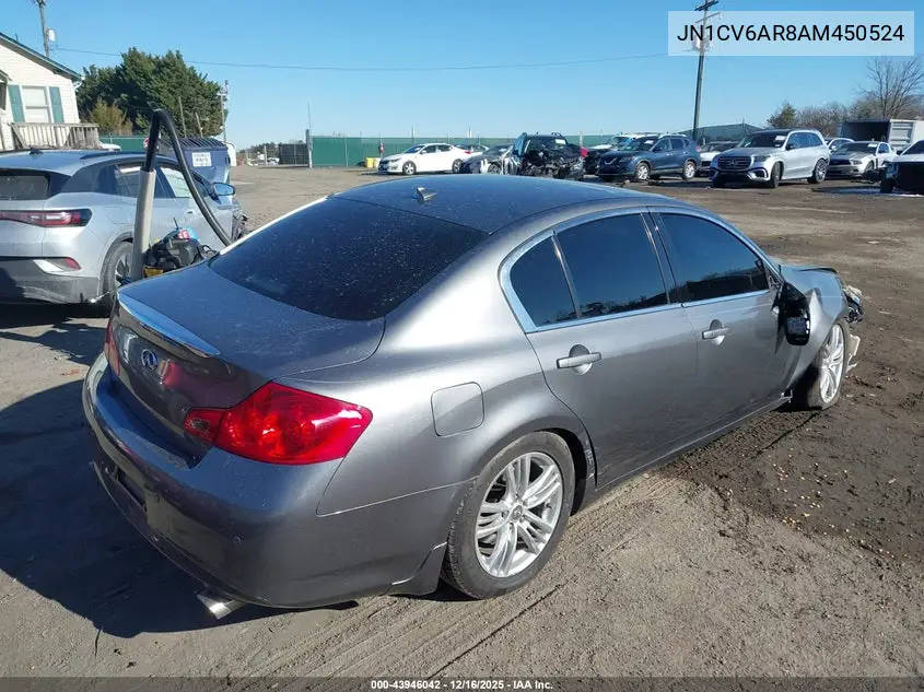 JN1CV6AR8AM450524 2010 Infiniti G37X