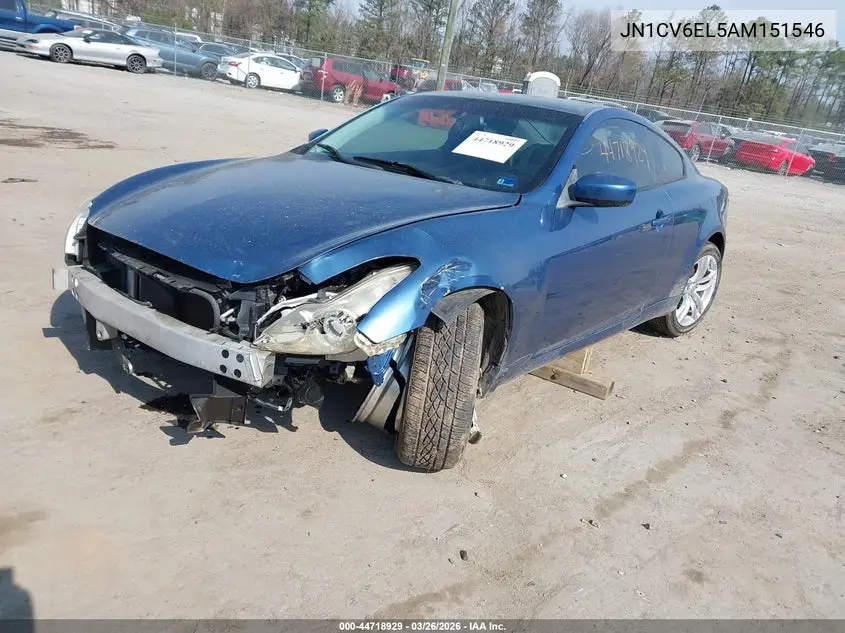 JN1CV6EL5AM151546 2010 Infiniti G37X