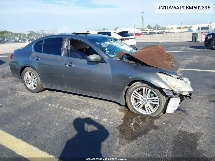 JN1DV6AP0BM602395 2011 Infiniti G25 Journey