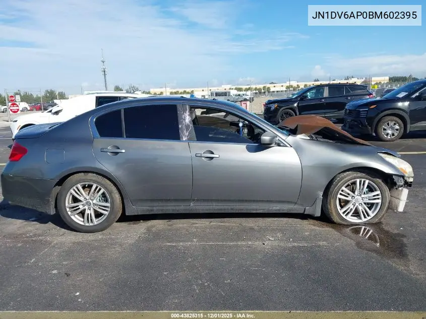 JN1DV6AP0BM602395 2011 Infiniti G25 Journey