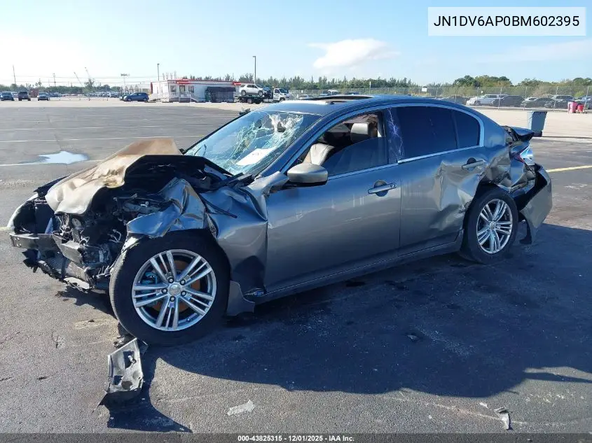 JN1DV6AP0BM602395 2011 Infiniti G25 Journey