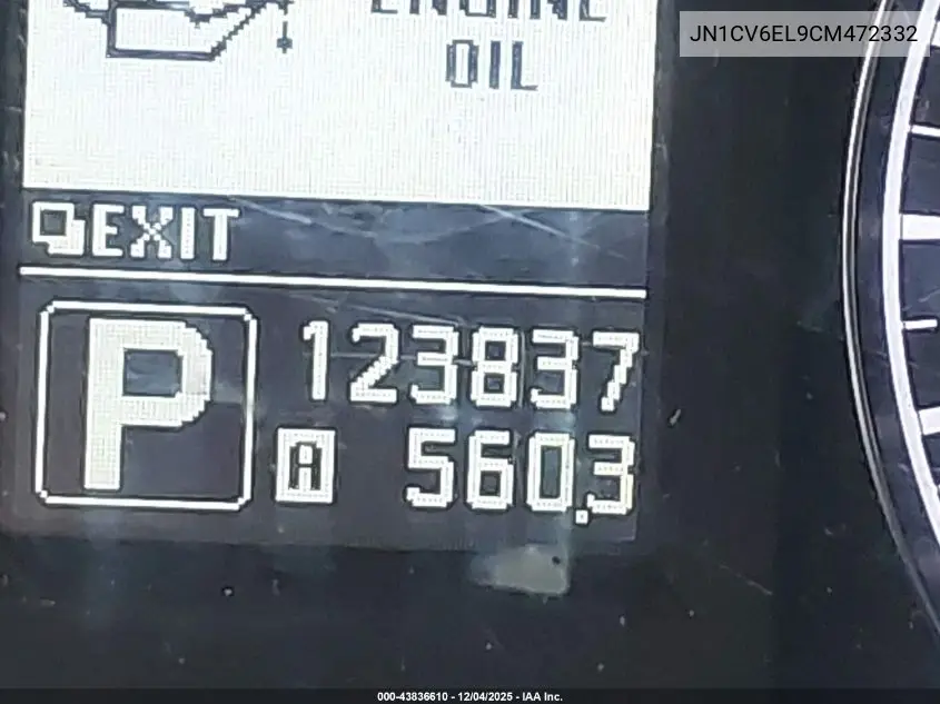JN1CV6EL9CM472332 2012 Infiniti G37X
