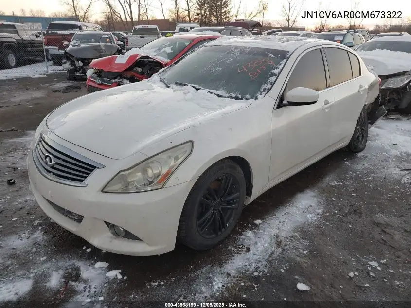 JN1CV6AR0CM673322 2012 Infiniti G37X