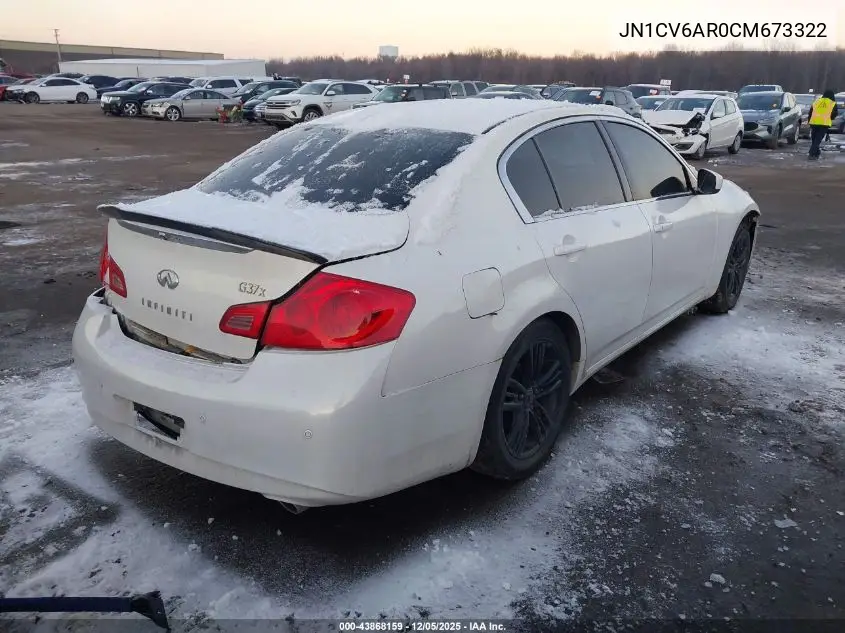 JN1CV6AR0CM673322 2012 Infiniti G37X