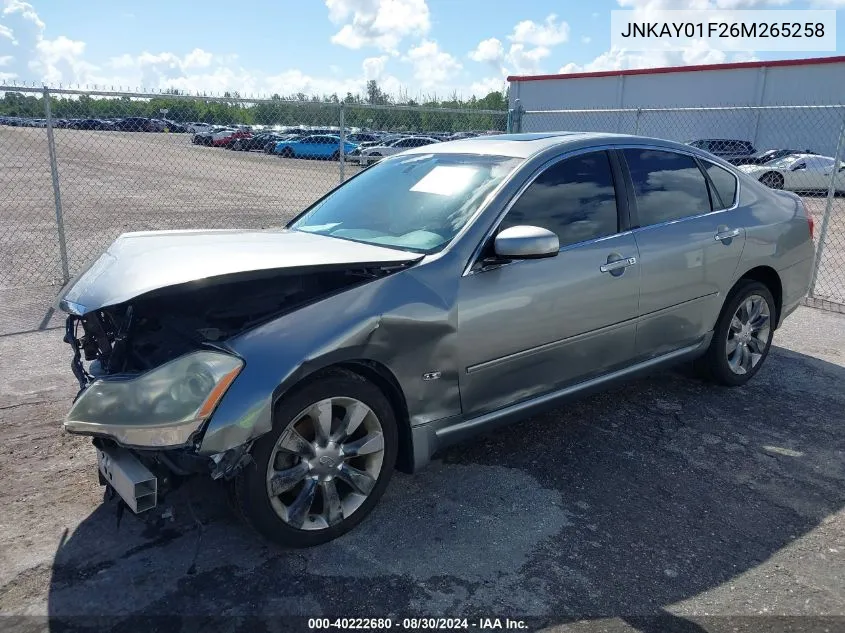 JNKAY01F26M265258 2006 Infiniti M35X