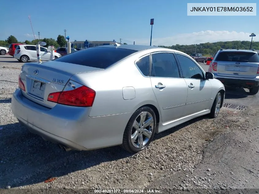 JNKAY01E78M603652 2008 Infiniti M35