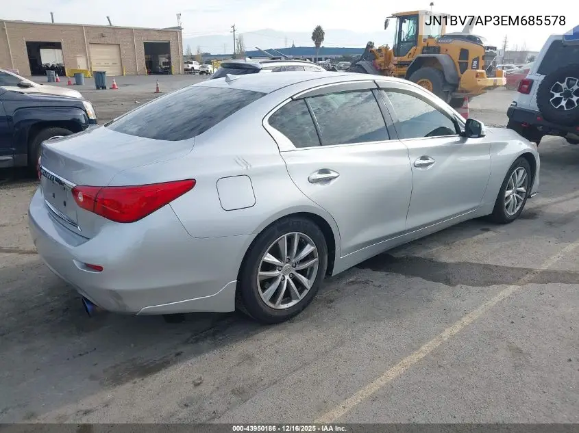 JN1BV7AP3EM685578 2014 Infiniti Q50 Premium